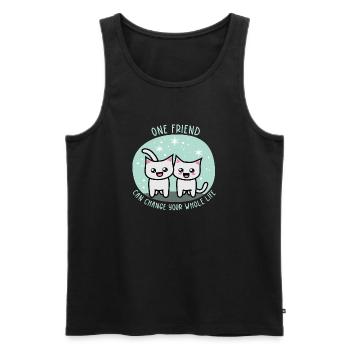 One friend can change your whole life - Männer Premium Bio Tank Top - Schwarz - Vorne - Michal (187cm)