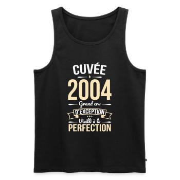Anniversaire 20 ans - Cuvée 2004 - Cadeau Humour - Débardeur bio Premium Homme - noir - Devant - Michal (187cm)