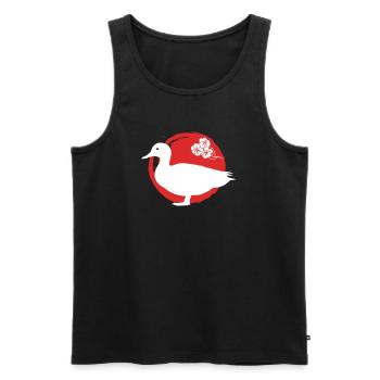 Silhouette De Canard Japonais - Débardeur bio Premium Homme - noir - Devant - AI Model Male 178 light (178cm)