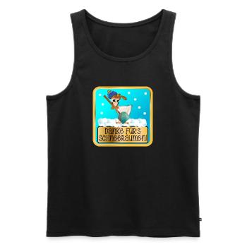 DANKESCHÖN WINTERDIENST - SCHNEERÄUMEN HUHN - Männer Premium Bio Tank Top - Schwarz - Vorne - AI Model Male 178 light (178cm)