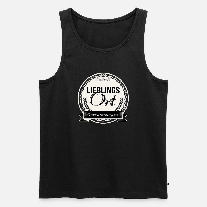 Lieblingsort Oberammergau - Männer Premium Bio Tank Top - Schwarz