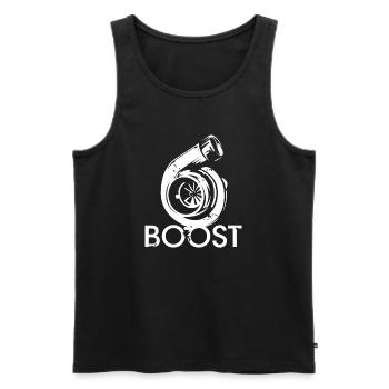 Boost Engine Icon Turbo Illustration Racing Tuner - Débardeur bio Premium Homme - noir - Devant - Michal (187cm)