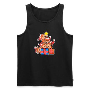 Bison Christmas Tree Christmas - Men's Premium Organic Tank Top - black - Front - Michal (187cm)