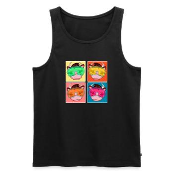 SKIING FAMILIES - WITERFERIEN SKI COWS - Men's Premium Organic Tank Top - black - Front - AI Model Male 178 light (178cm)