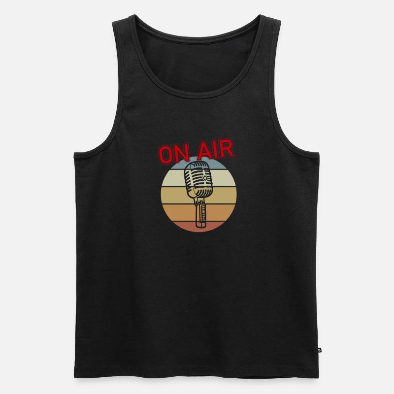 Microphone on air - Männer Premium Bio Tank Top - Schwarz