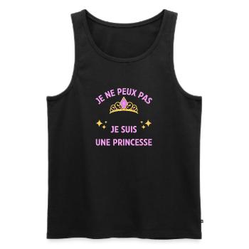 Je ne peux pas je suis une princesse - humour - Débardeur bio Premium Homme - noir - Devant - AI Model Male 178 light (178cm)