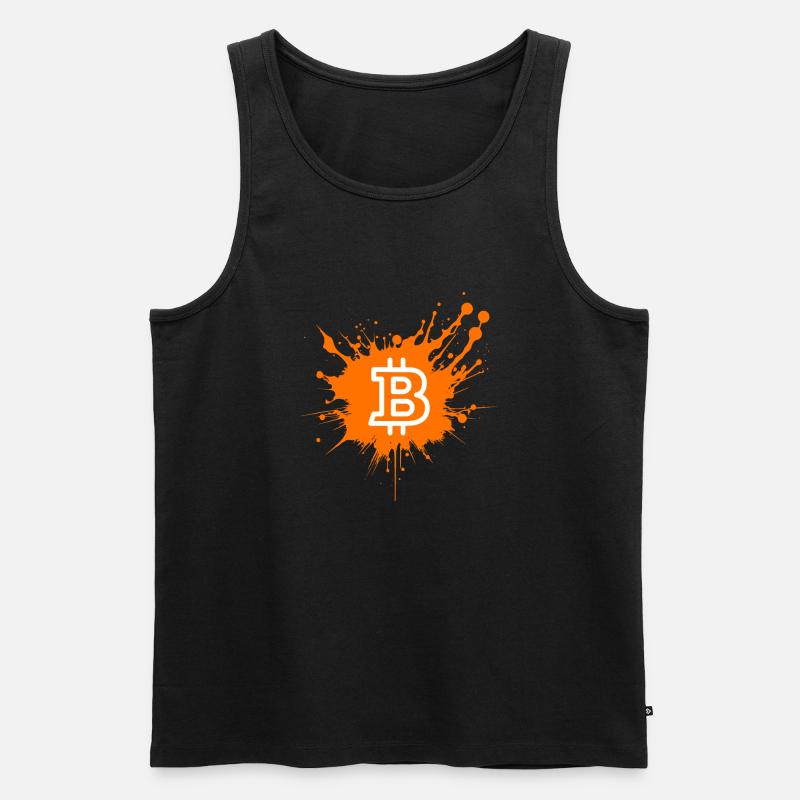 Bitcoin Crypto Cryptocurrency Splash - Männer Premium Bio Tank Top - Schwarz