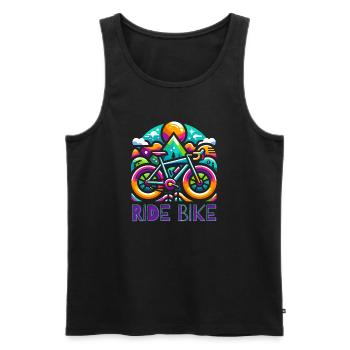 Radfahren - Ride Bike design - Männer Premium Bio Tank Top - Schwarz - Vorne - AI Model Male 178 light (178cm)