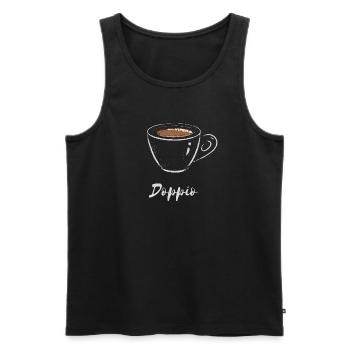 Chemise café Espresso Doppio Coffee Lover - Débardeur bio Premium Homme - noir - Devant - AI Model Male 178 light (178cm)