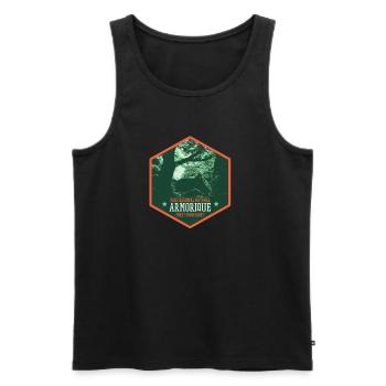 Forêt Huelgoat en armorique : Nature Mystique - Débardeur bio Premium Homme - noir - Devant - AI Model Male 178 light (178cm)
