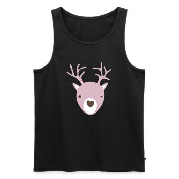 Rudolph Antlers Heart Nose Scandinavian Kids Cool - Men's Premium Organic Tank Top - black - Front - Michal (187cm)