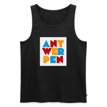 Antwerpen Belgien - Männer Premium Bio Tank Top - Schwarz - Vorne - AI Model Male 178 light (178cm)
