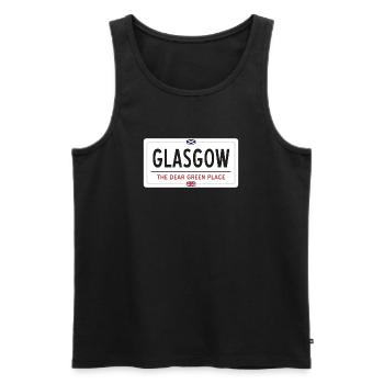 Signe de nom de lieu de Glasgow - Débardeur bio Premium Homme - noir - Devant - Michal (187cm)