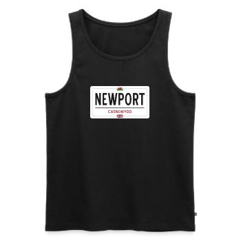 Newport town sign - Men's Premium Organic Tank Top - black - Front - AI Model Male 178 light (178cm)