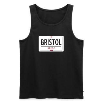 Bristol town sign - Men's Premium Organic Tank Top - black - Front - AI Model Male 178 light (178cm)