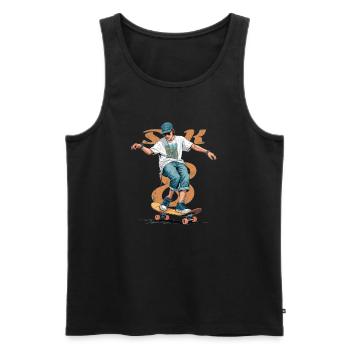 Skater Boy - Männer Premium Bio Tank Top - Schwarz - Vorne - AI Model Male 178 light (178cm)