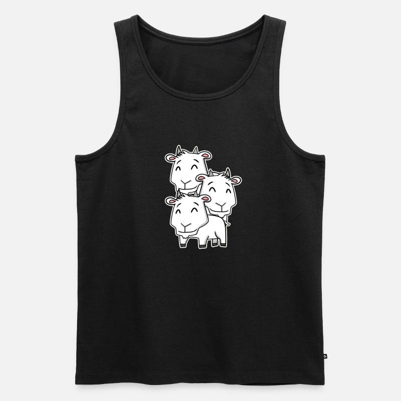 Ziege Motiv - Männer Premium Bio Tank Top - Schwarz
