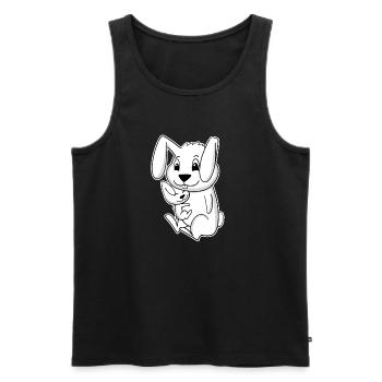 Bunny Family - Lapin avec bébé - Débardeur bio Premium Homme - noir - Devant - Michal (187cm)