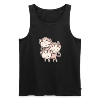 Cute Monkey - Monkey Motif - Men's Premium Organic Tank Top - black - Front - AI Model Male 178 light (178cm)