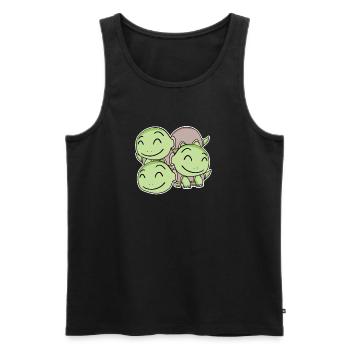 Schildkröte Motiv - Männer Premium Bio Tank Top - Schwarz - Vorne - AI Model Male 178 light (178cm)