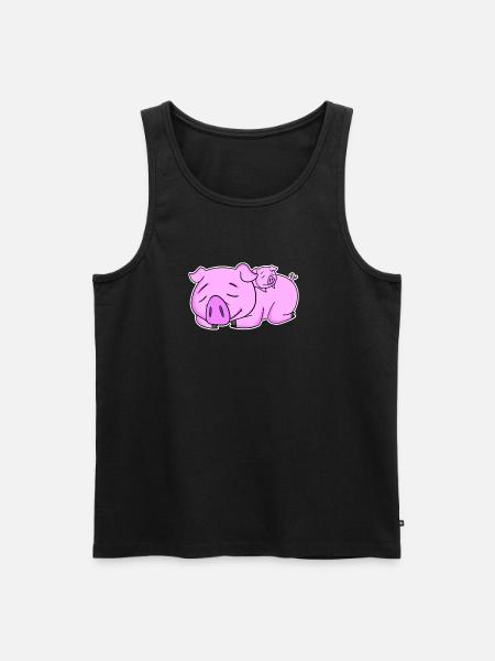 Pig Family - Pig with Baby - Men's Premium Organic Tank Top - black