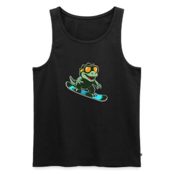 T-Rex Snowboarding - Männer Premium Bio Tank Top - Schwarz - Vorne - Michal (187cm)