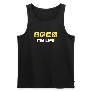 Job Arbeit Statement Arbeiter Angestellter - Männer Premium Bio Tank Top - Schwarz - Vorne - AI Model Male 178 light (178cm)
