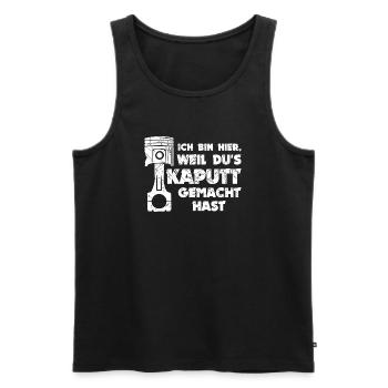 Mechaniker Job Arbeiter Workaholic Statement - Männer Premium Bio Tank Top - Schwarz - Vorne - AI Model Male 178 light (178cm)