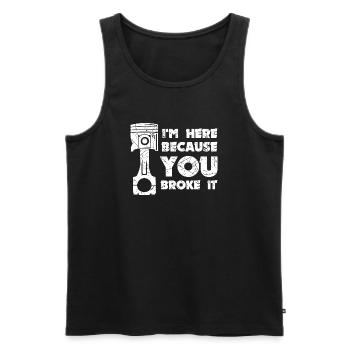 Job Statement Workaholic Mechaniker Arbeiter - Männer Premium Bio Tank Top - Schwarz - Vorne - AI Model Male 178 light (178cm)