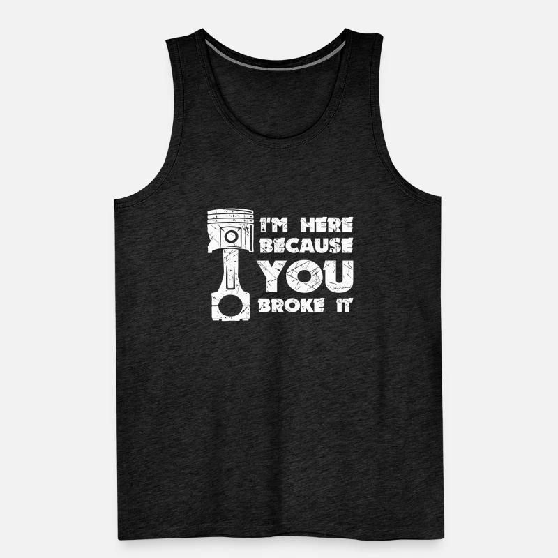 Job Statement Workaholic Mechanic Worker Men's Premium Organic Tank Top