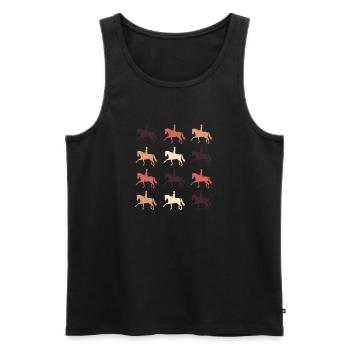 Dressurpferd - Männer Premium Bio Tank Top - Schwarz - Vorne - Michal (187cm)