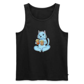 Chat à la bière - Débardeur bio Premium Homme - noir - Devant - Michal (187cm)