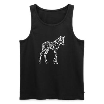 Pferd weiß, Fohlen - Männer Premium Bio Tank Top - Schwarz - Vorne - AI Model Male 178 light (178cm)