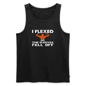 Muscular Armor by Flexing Humor - Men's Premium Organic Tank Top - black - Front - Michal (187cm)