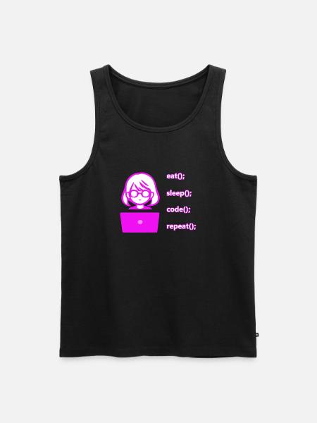 eat sleep code repeat Frau Computer - Männer Premium Bio Tank Top - Schwarz