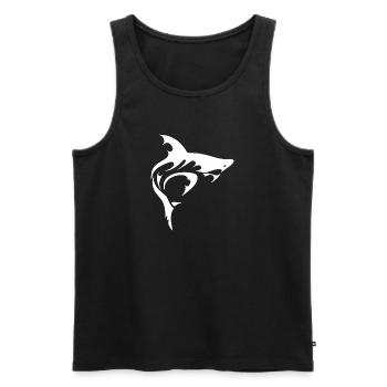 SHARK - Männer Premium Bio Tank Top - Schwarz - Vorne - AI Model Male 178 light (178cm)