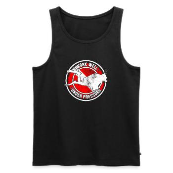 Under Pressure Bull Roundel - Men's Premium Organic Tank Top - black - Front - AI Model Male 178 light (178cm)