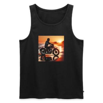 Motorcycle Old Sunset 1 - Men's Premium Organic Tank Top - black - Front - Michal (187cm)