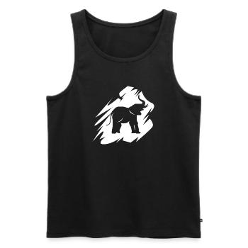 Elefant Pinselstrich Icon Logo Elefanten Symbol - Männer Premium Bio Tank Top - Schwarz - Vorne - Michal (187cm)