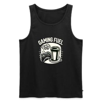 Gaming Fuel Coffee - Männer Premium Bio Tank Top - Schwarz - Vorne - AI Model Male 178 light (178cm)
