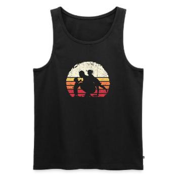 Silhouette Trio Coucher de Soleil - Débardeur bio Premium Homme - noir - Devant - Michal (187cm)