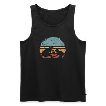 Sunset Silhouette Duo von Palm Tree - Männer Premium Bio Tank Top - Schwarz - Vorne - AI Model Male 178 light (178cm)
