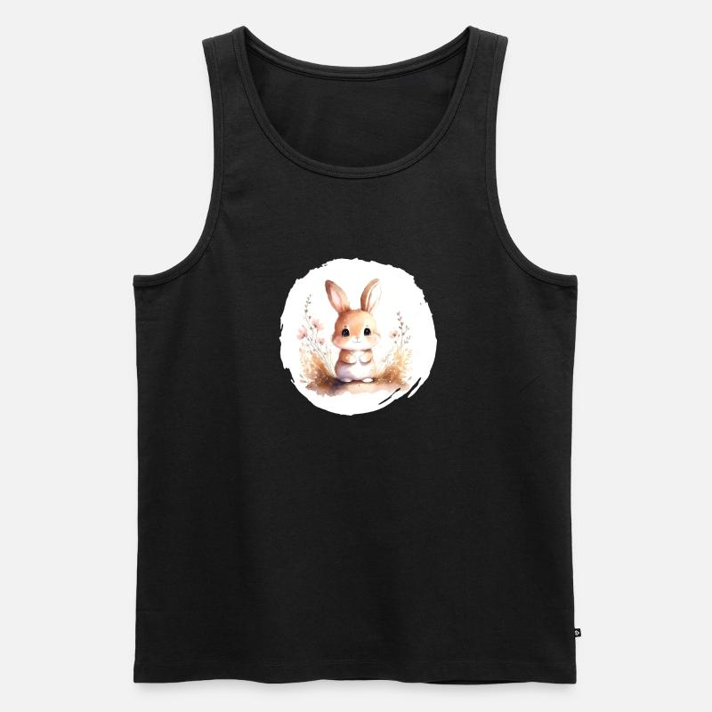 Hase Aquarell - Männer Premium Bio Tank Top - Schwarz
