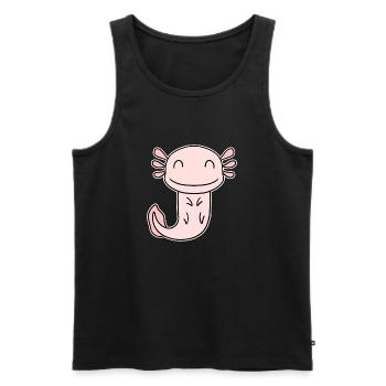 Axolotl Motif Enfants Mignon - Débardeur bio Premium Homme - noir - Devant - Michal (187cm)