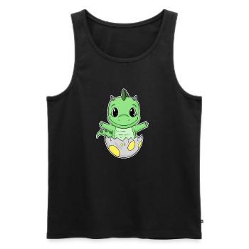 Dinosaure oeuf Dino bébé Motif - Débardeur bio Premium Homme - noir - Devant - AI Model Male 178 light (178cm)