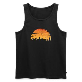 Sunset Skyline Rider - Männer Premium Bio Tank Top - Schwarz - Vorne - Michal (187cm)