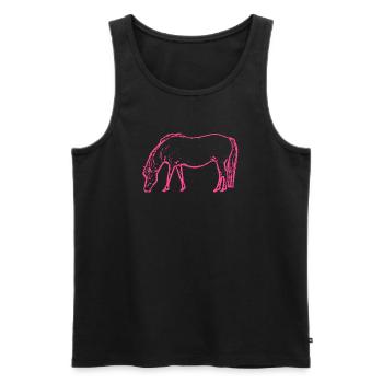 Pferd rosa pink - Männer Premium Bio Tank Top - Schwarz - Vorne - AI Model Male 178 light (178cm)