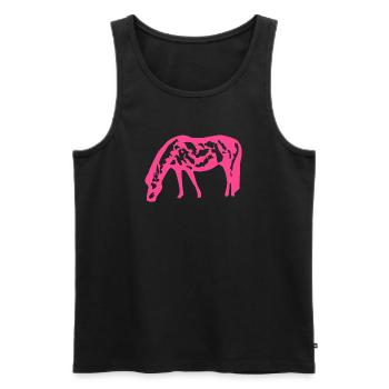 Pferd rosa pink - Männer Premium Bio Tank Top - Schwarz - Vorne - AI Model Male 178 light (178cm)