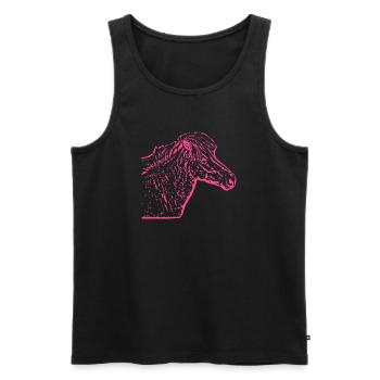 Pferd rosa pink - Männer Premium Bio Tank Top - Schwarz - Vorne - AI Model Male 178 light (178cm)