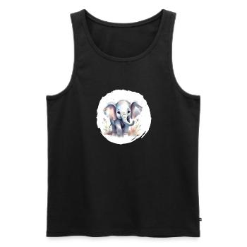 Watercolor Elephant - Men's Premium Organic Tank Top - black - Front - AI Model Male 178 light (178cm)